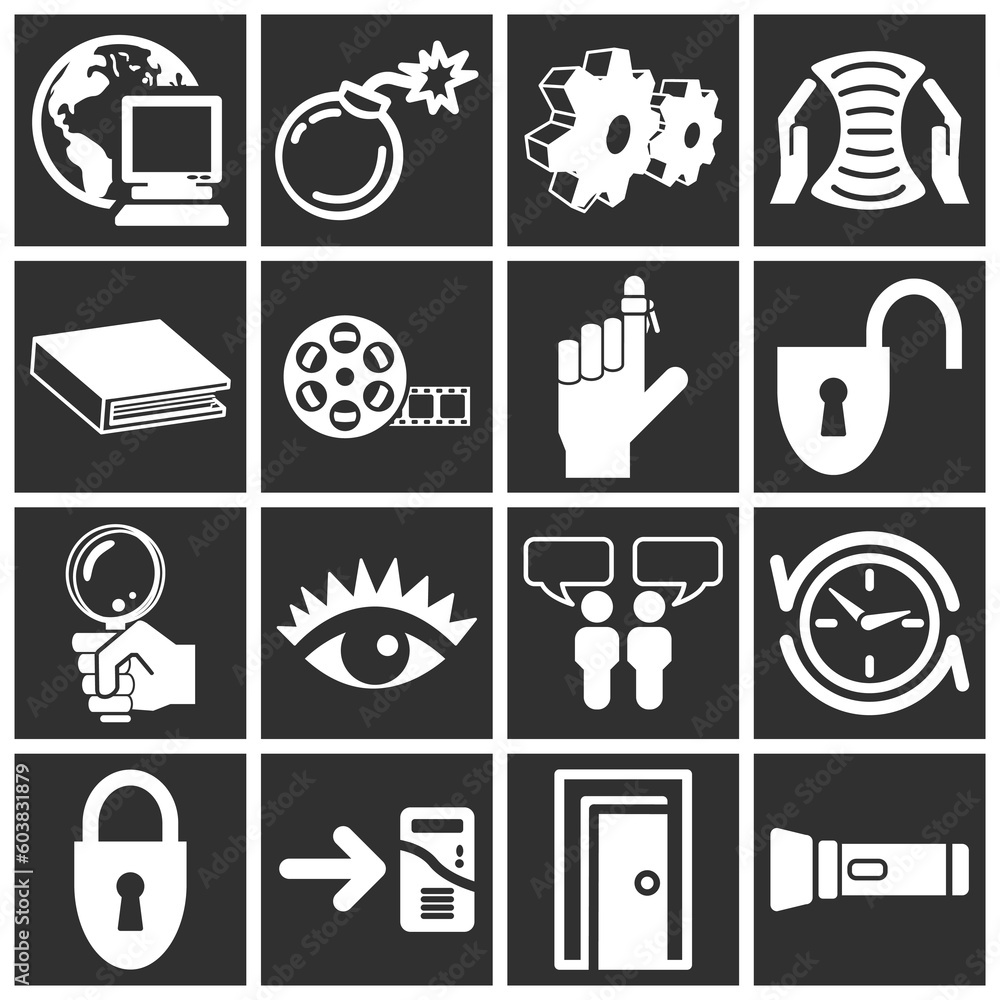 Poster a set of internet web icons