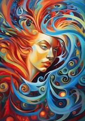 A head with beautiful swirl of energy in it 