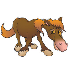 Brown Horse  - Highly detailed cartoon animal.