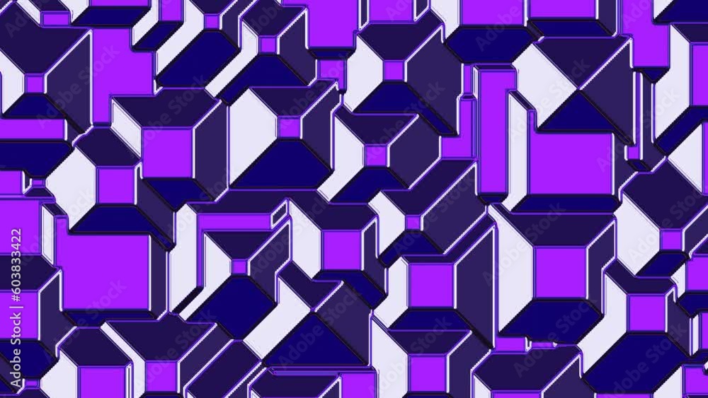Poster Animation of colorful geometric shapes pattern background. Motion of abstract texture backdrop with color variation.