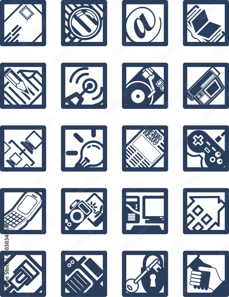 Poster square internet computing icons