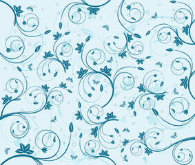 Abstract art design floral background - vector illustration