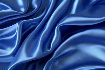 Fototapeta premium Blue silk background stock photo. AI generative