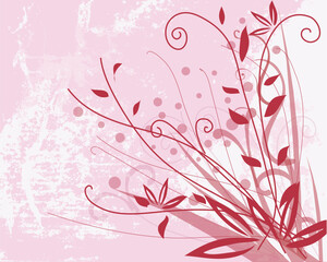 Grunge style ornate floral background