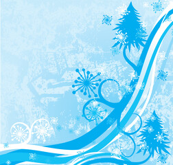 Fototapeta na wymiar Grunge christmas winter background, vector illustration