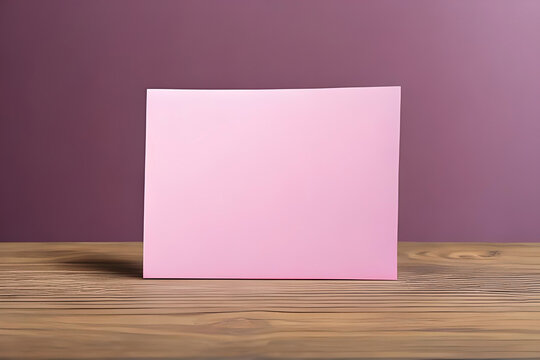 pink note card and blank paper isolated on palet pink background