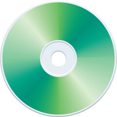 Blank green compact disc, vector illustration