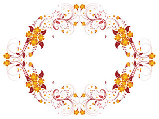Abstract floral frame, element for design, vector illustration