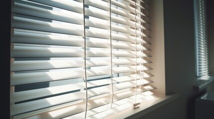 Obraz premium white Venetian blinds in a room, generated with ai tools