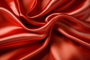 Obraz premium Red silk background stock photo. AI generative