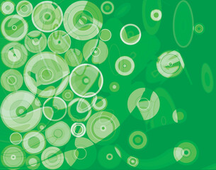 Editable abstract vector background of green circles
