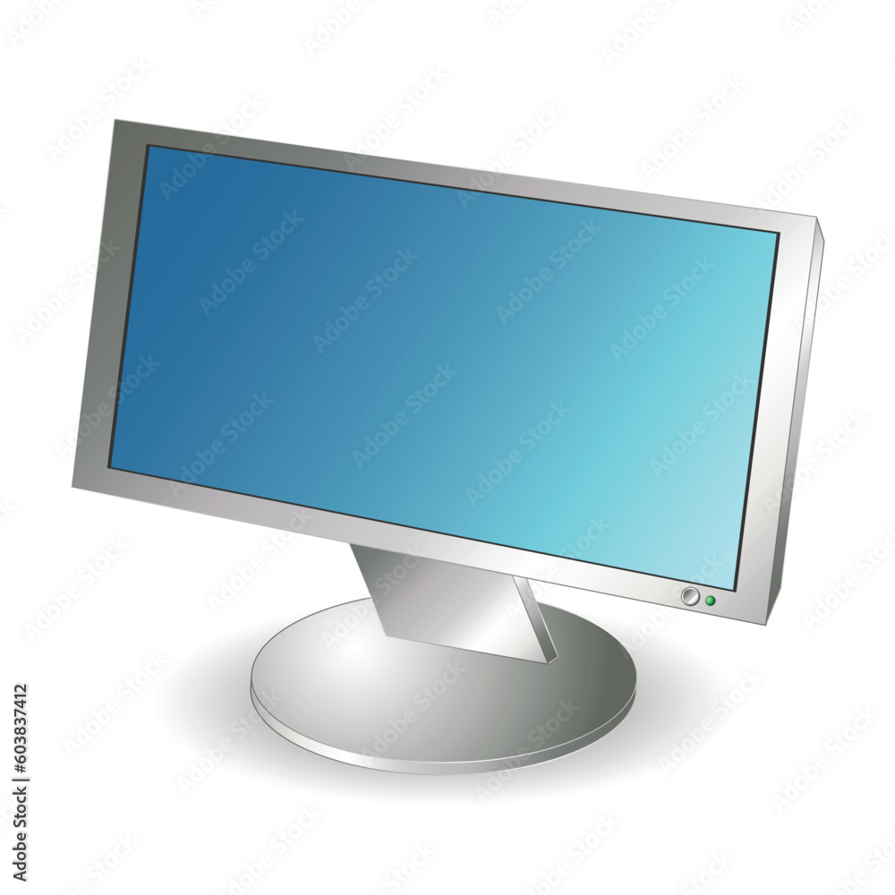 Poster lcd computer wide monitor isolated over white background