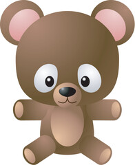 Plakat A vector illustration of a cute cartoony teddy bear