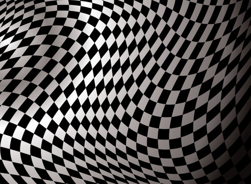 checkered abstract background in black and white showing a finishing flag