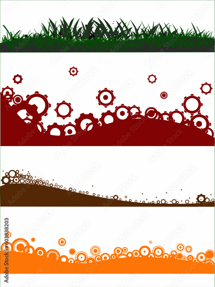 Poster 4 landscape elements - grass gogs and circless