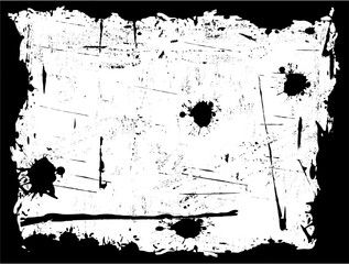 Naklejka premium Black Grunged Border with a White background