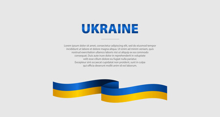 Obraz premium Waving flag of Ukraine. Template for text, congratulations, banner. 