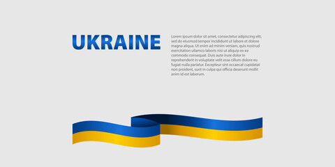 Waving flag of Ukraine. Vector illustration