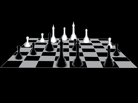 Chess it is black a white board with figures in the long term