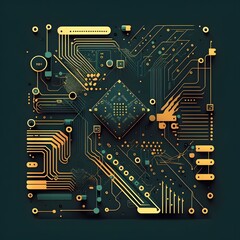 Ultimate Tech-Infused Aesthetic: Mesmerizing Minimalist Circuit Board Pattern Design Perfect for Futuristic Online Businesses with Clean, Sleek & Professional Website Appeal Generative AI