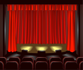 an empty theatre stage for you to place what you like on. Shading by blends not mesh