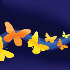 Fototapeta na wymiar Background editable vector illustration of butterfly shapes