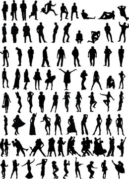every silhouette is on a different layer; the outlines are accurate closed paths