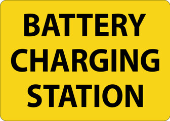 Naklejka premium Battery Charging Area Sign Battery Charging Station
