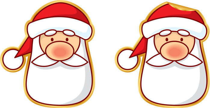 Santa Sticker normal and peeling version  The vector version is a fully editable EPS 8 file, compressed in a zip file. Linear gradients, no transparencies. Can be scaled to any size without loss of qu