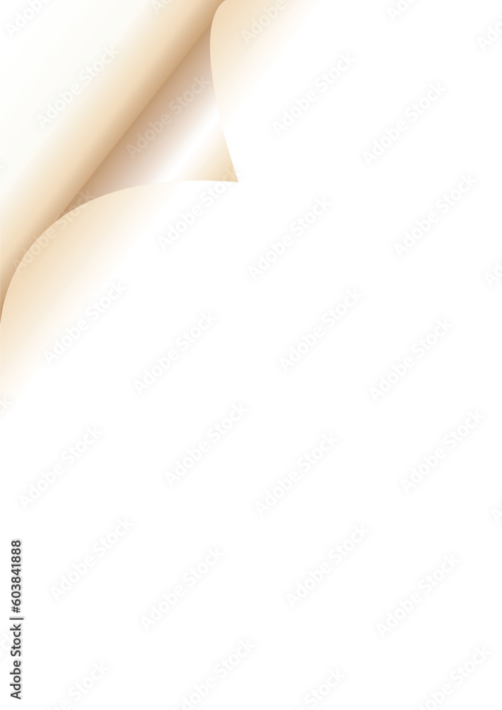 Poster grunge page curl bended old paper sheet corner with realistic shadows