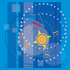 Graphic illustration of compass