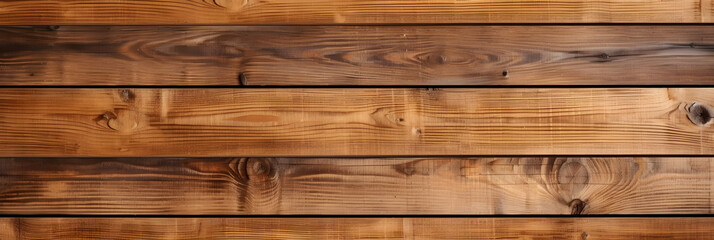 Naklejka premium Horizontal brown wooden planks background. Wooden texture. Brown wood wall. Wood planks Wallpaper. Generative AI