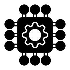 Obraz premium Processor Glyph Icon