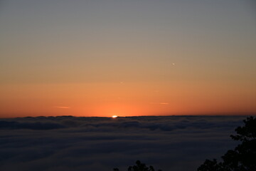 sunset in the mountains
