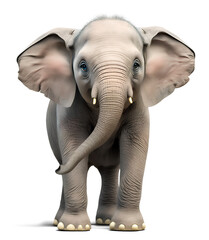 baby elephant, isolated background. Generative Ai