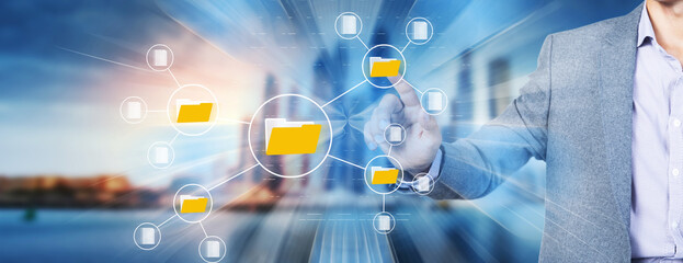 Document management big data system concept. Enterprise content management