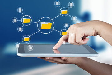 Document management big data system concept. Enterprise content management