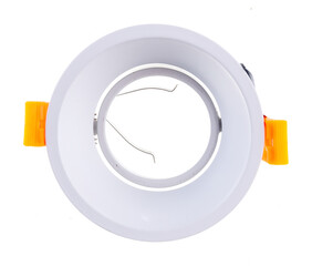 round recessed ceiling spotlight on a white background
