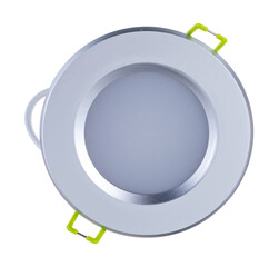 round recessed ceiling spotlight on a white background
