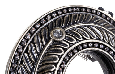 round recessed ceiling spotlight on a white background