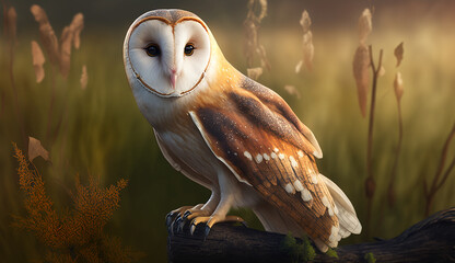 Barn owl animal body pictures AI Generated Photo