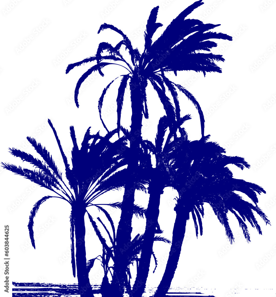 Poster palms group / vector. ideally for your use