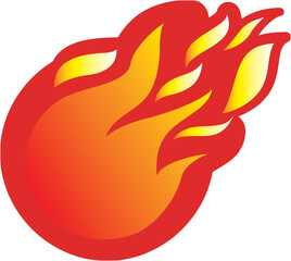 Fireball, Fire Flame Isolated on White Background vector illustration. 