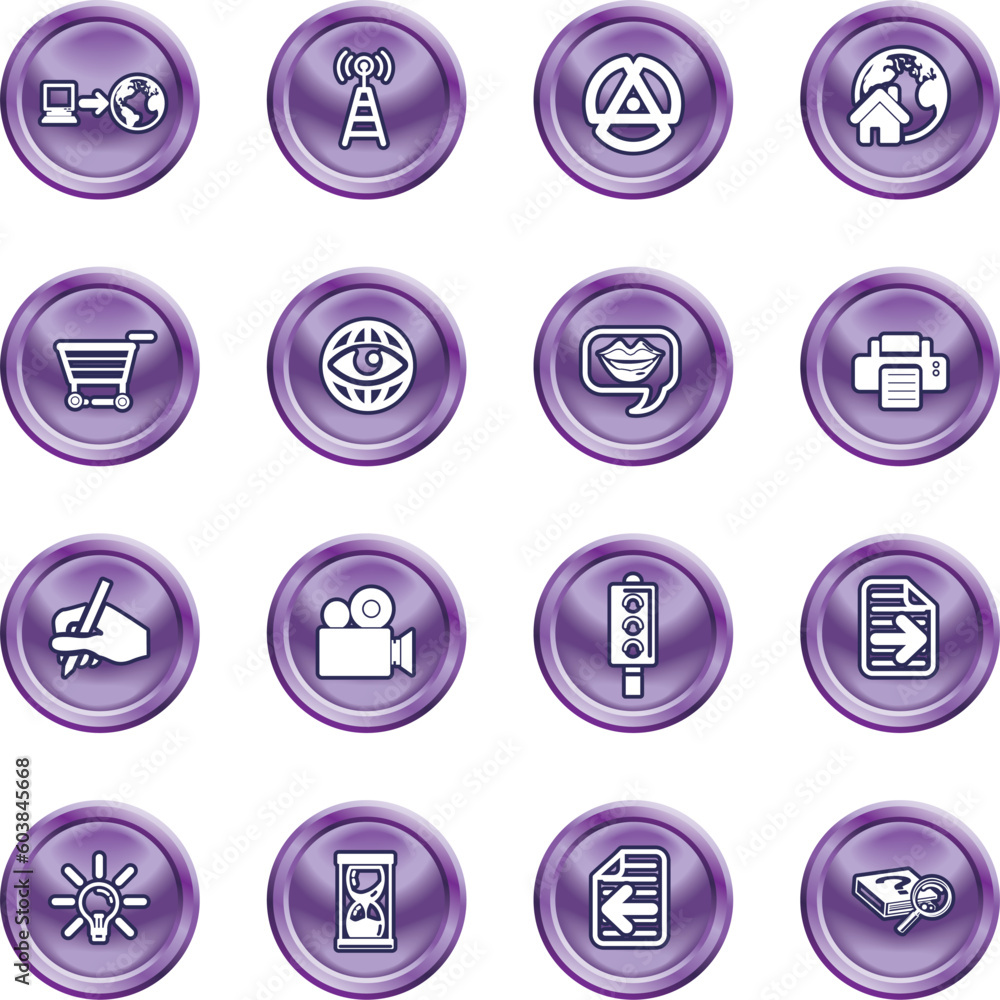 Poster a set of internet and computing media icons