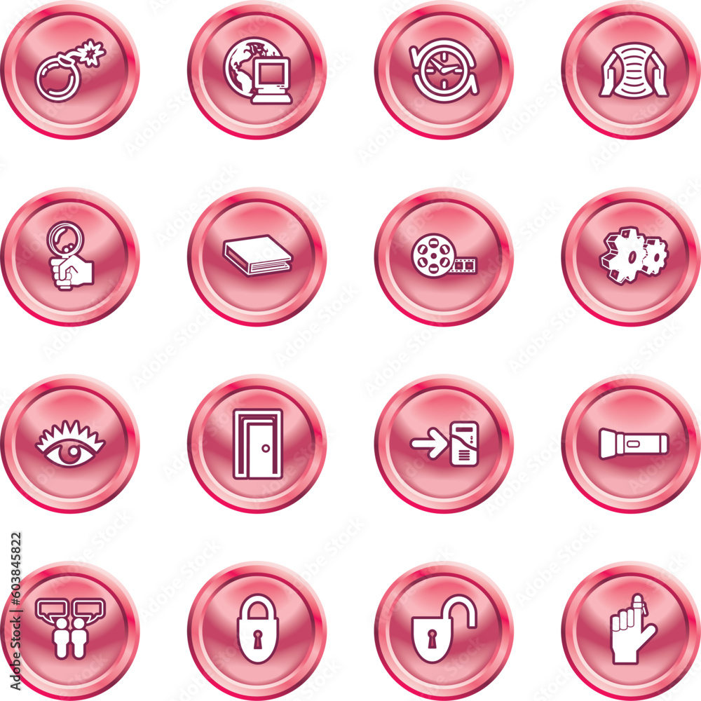 Poster a set of computer and internet icons