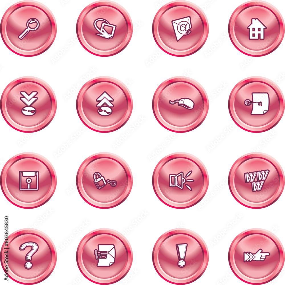 Poster a set of computer and internet icons