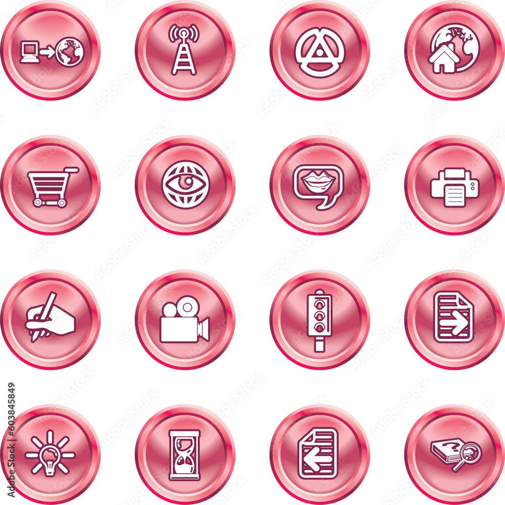 Poster a set of internet and computing media icons
