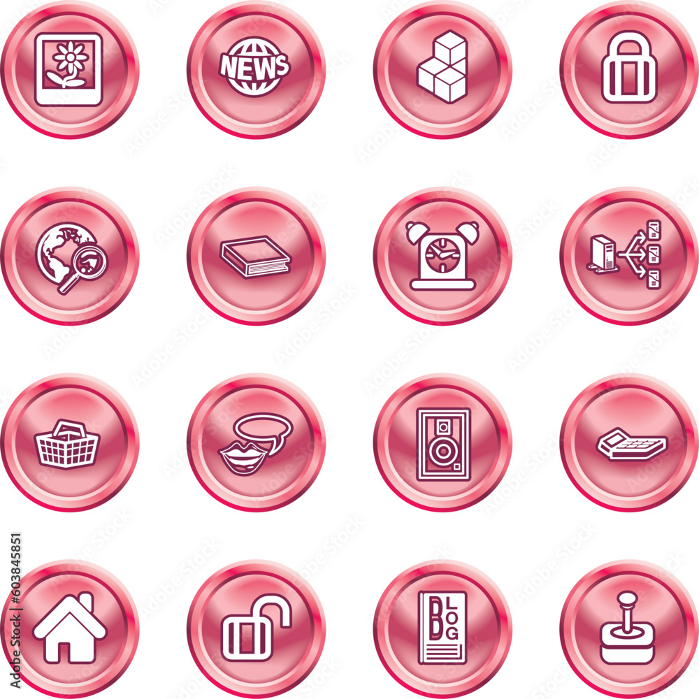 Poster a set of internet and computing media icons. no meshes used