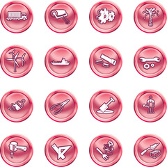 A series of icons relating to tools and industry. No meshes used.