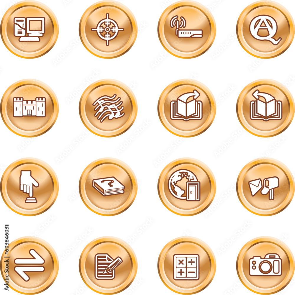 Poster internet or computing icon set. no meshes used